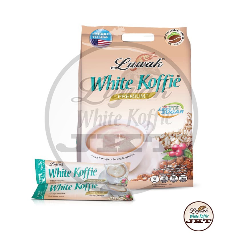 

LUWAK WHITE KOFFIE LESS SUGAR BAG 20's
