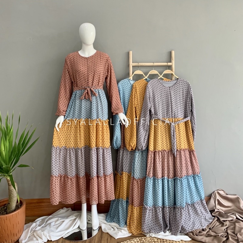 [COD] gamis ceruty babydoll | tiramisu maxi | dressmuslim | gamis | dress