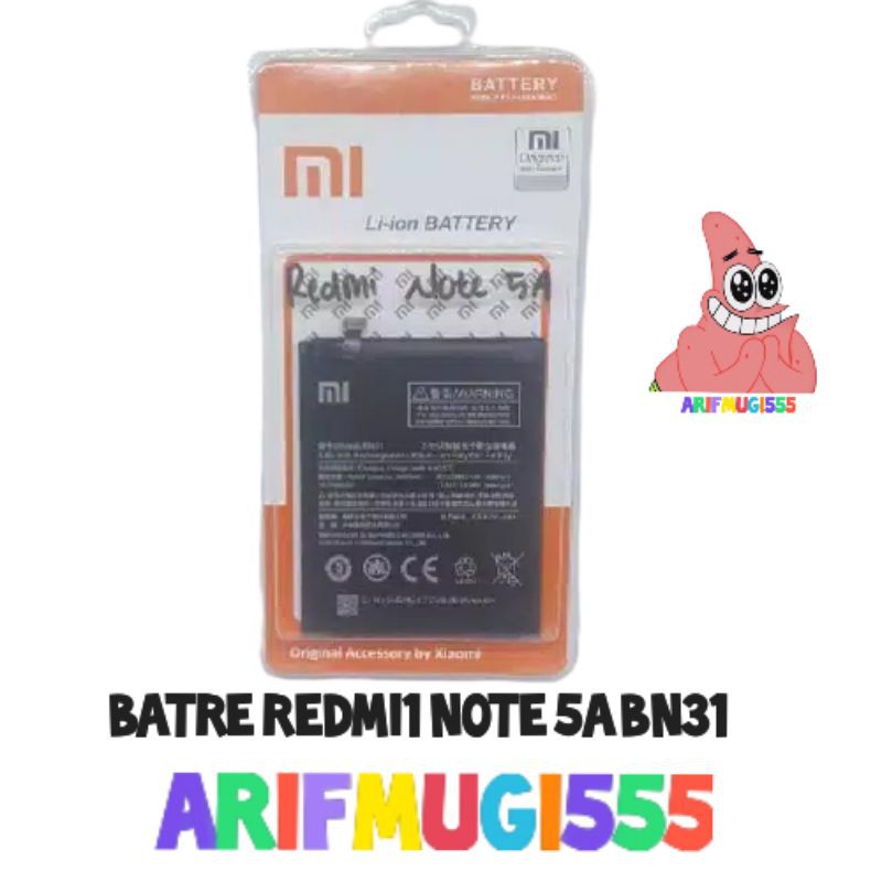 Baterai Battery Batu Batre XiaoMi XioMi Redmi Note 5A BN31 BN-31 Original