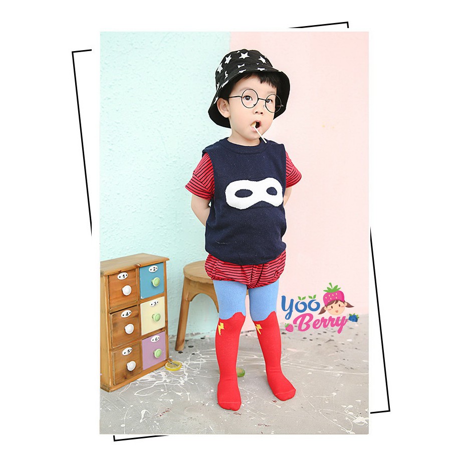 YooBerry Celana Panjang Bayi Legging Tutup Kaki Antislip Blue Flash Berry Mart