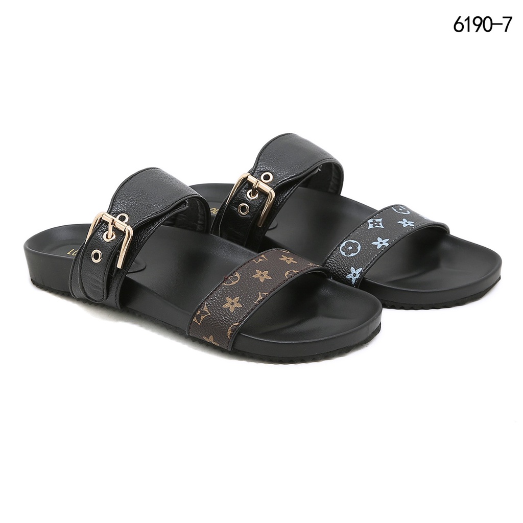 Buckle Flat Sandals Double  Strap #6190-7