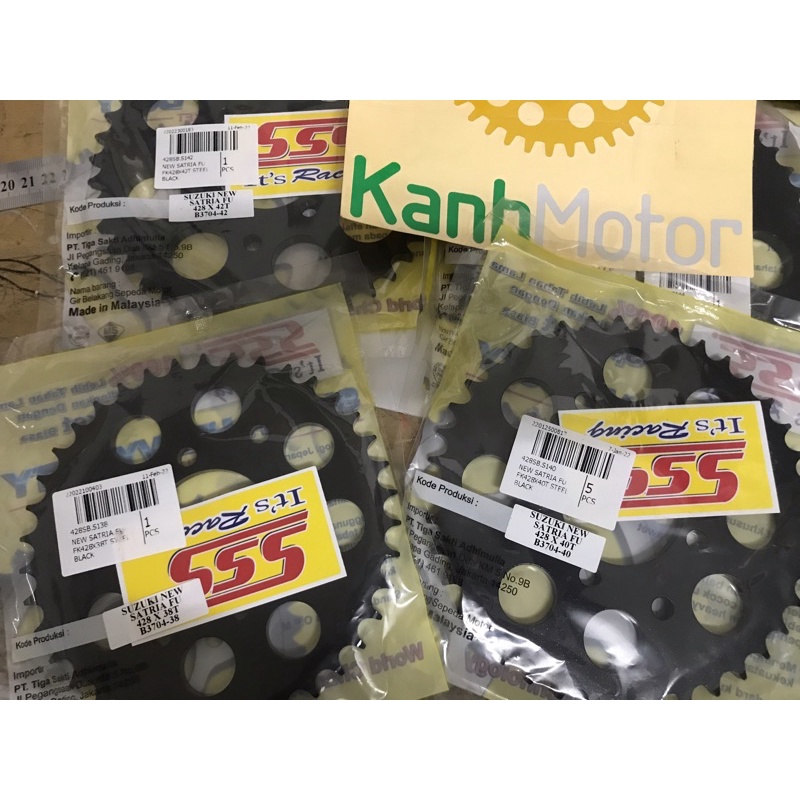 Gear SSS BLACK HITAM Belakang 428 SATRIA F150, SATRIA FU, SMASH, SHOGUN Size 38T-45T