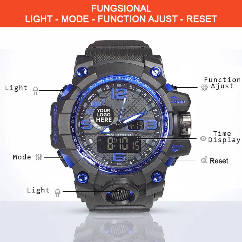 (Istimewa Bossque) Jam Kpop BTS Double Time List Biru (Exclusive)
