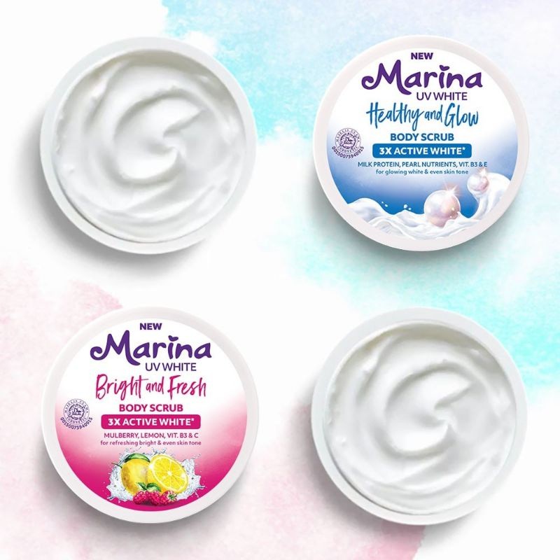 Marina UV White Healthy &amp; Glow Body Scrub | Marina UV White Bright &amp; Fresh Body Scrub