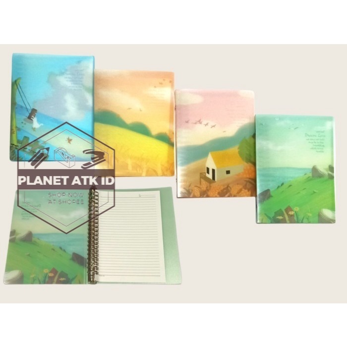

Binder Note A5 Motif Alam/Buku Tulis/Ring Besi/Spiral Book/Note