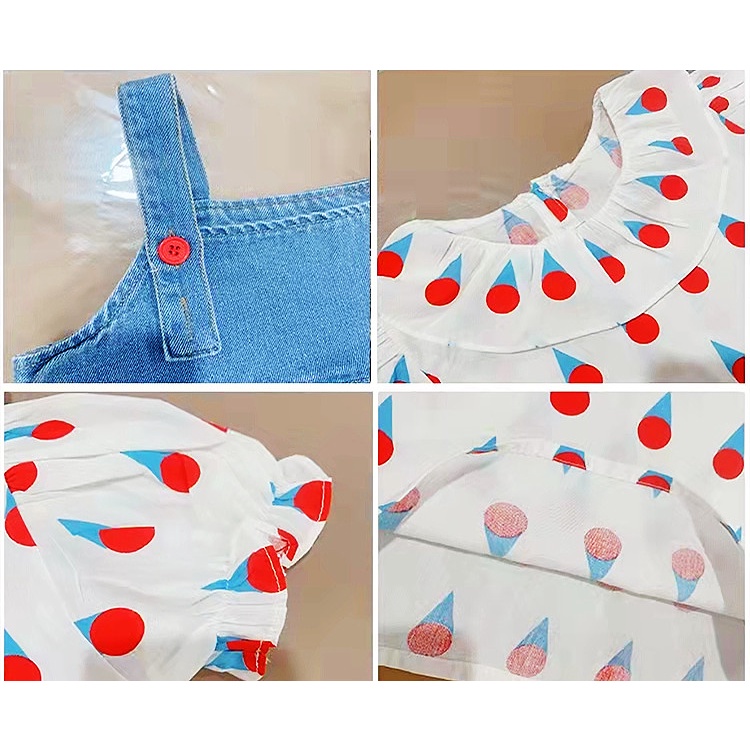 Setelan overall anak perempuan import 1th-4th/Dress Overall Jeans Anak Perempuan Import