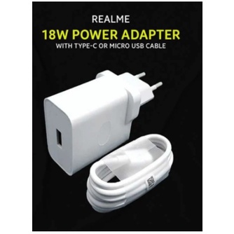 Tc Charger Realme Original 100% 18W Fast Charging Micro Type C