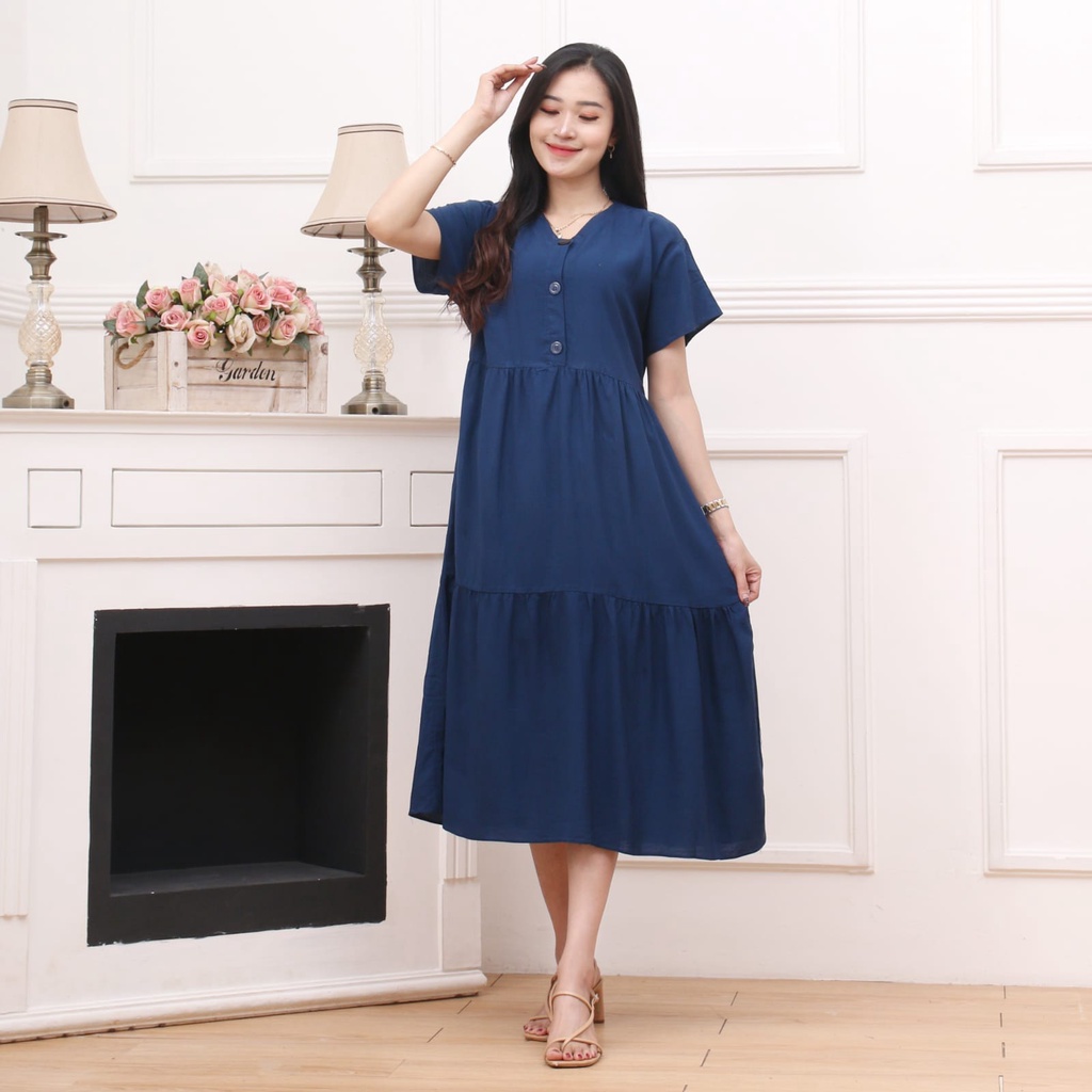 ACHSA DRESS HOME DRESS RAYON POLOS CASUAL DRESS KOREAN STYLE