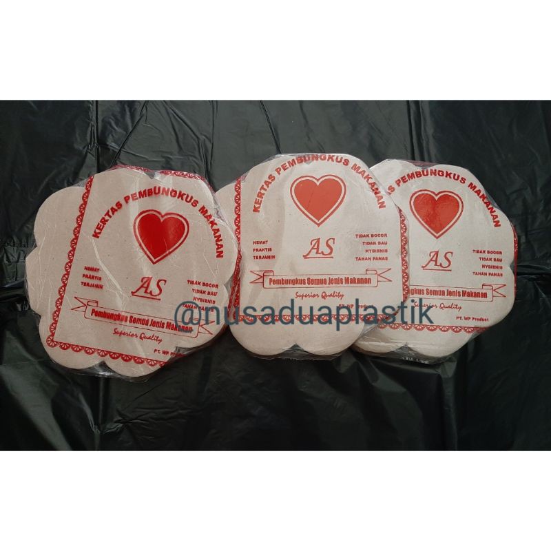 Kertas Nasi Bulat Bunga Ingke Piring rotan Kecil isi 125