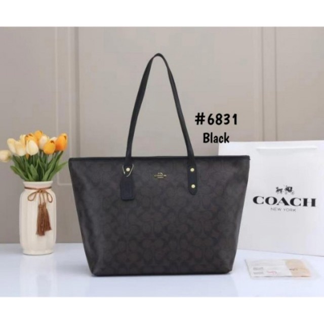 Tas Coach Tote Bag Signature City Zip 6831 Semi Premium