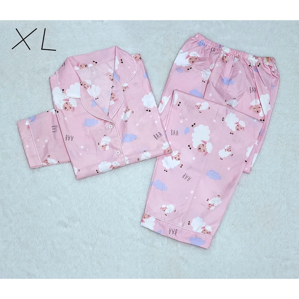 BAJU TIDUR MOTIF BAA BAA DOMBA / PIYAMA CORAK DOMBA / PAJAMAS LENGAN PENDEK LENGAN PANJANG