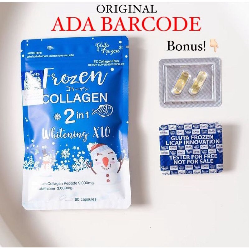 Frozen Collagenn BARCODE 2in1 Whitening 60 Kapsul 100% original & halal joju collagen