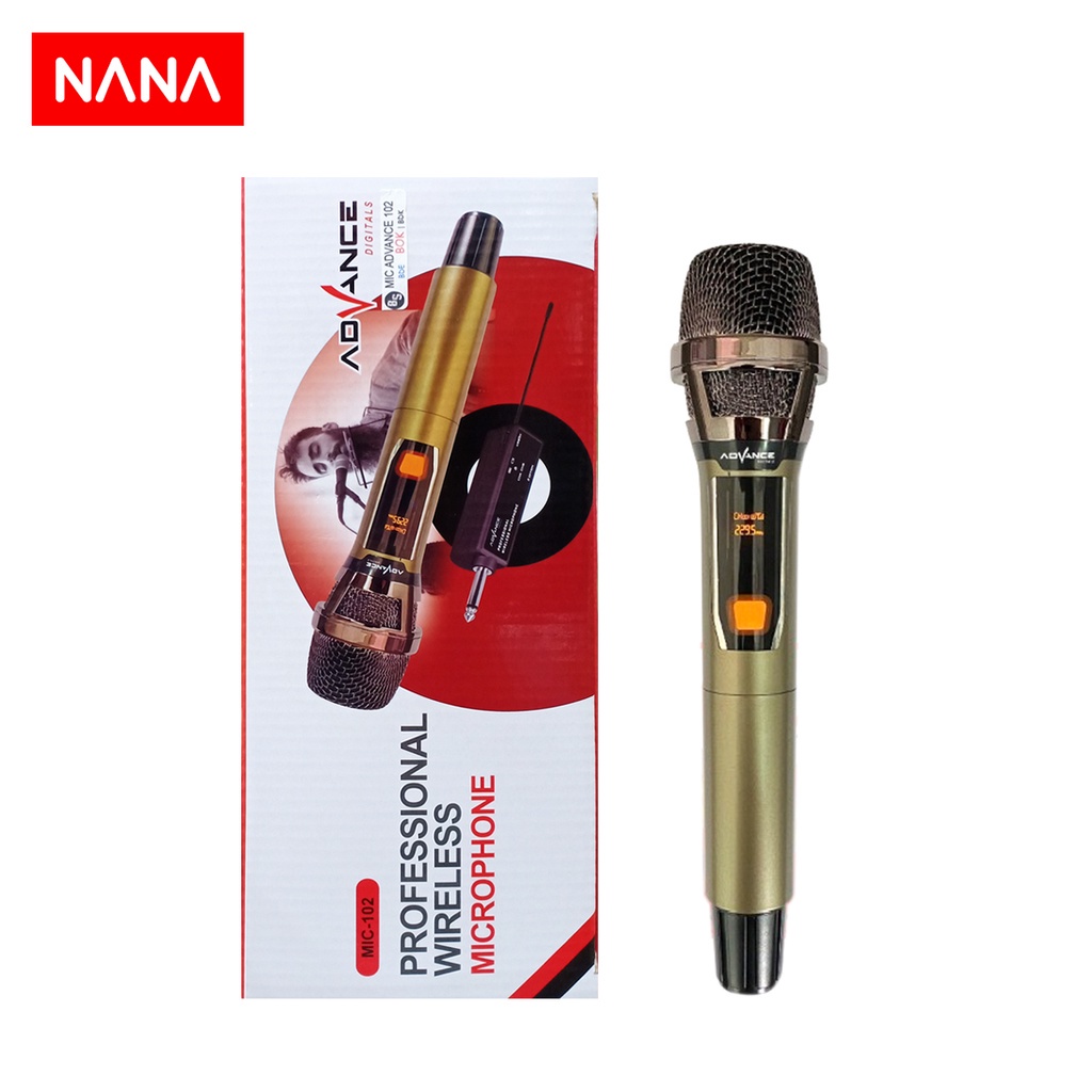 Mic Profesional Wireless Microphone ADVANCE mic 102 / Mic Tanpa Kabel Advance 102 ORI