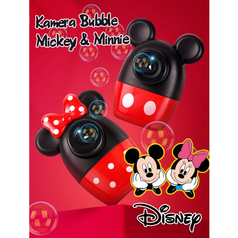 Camera Mickey Minnie Box Bubblegun Camera Mainan Pistol Gelembung Bubble gun