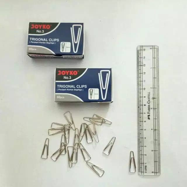 1 box kecil isi 60 pcs Trigonal paper clip Klip Kertas ukuran kecil no ...