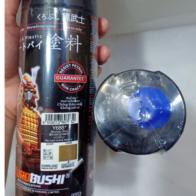 Samurai Paint Kurobushi Cat Pilox Pilok 400 ml - Moviestar Blue / Biru Metalik Yamaha (Y688*)