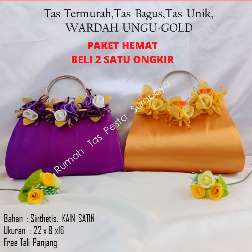 PAKET TAS PESTA WARDAH MODEL CLUTH DAN SELEMPANG , 2 TAS ONGKIR 1KG  TAS TERLARIS