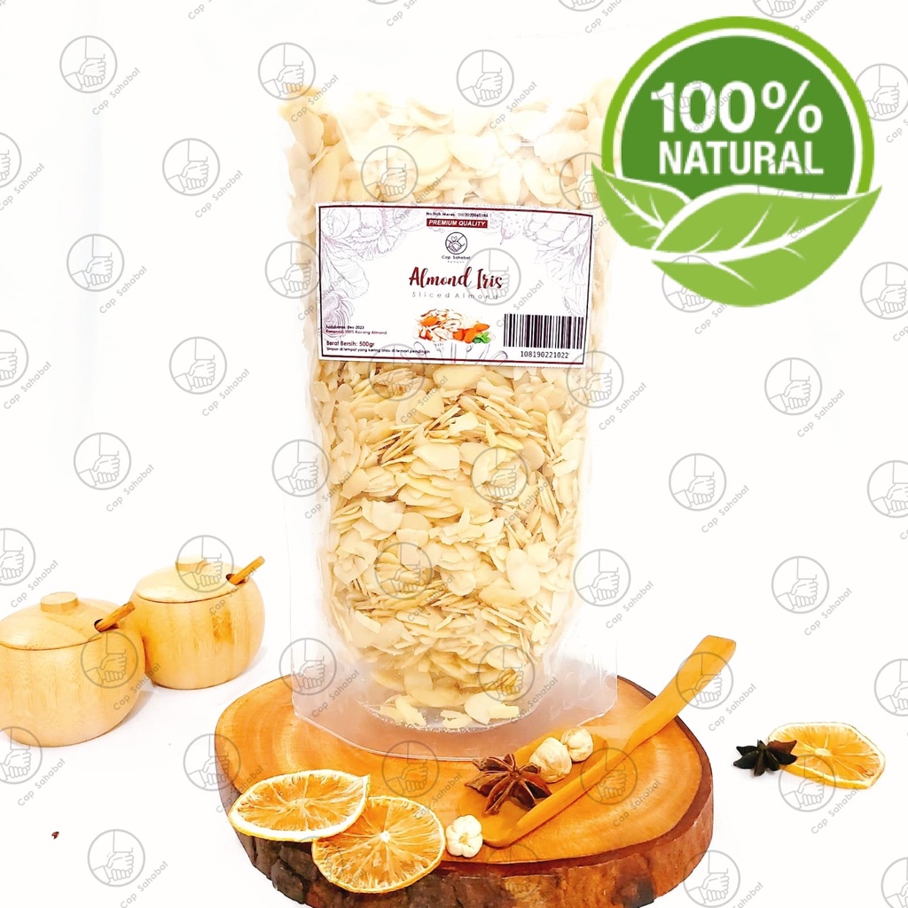 500gr Kacang Almond Iris  / Sliced Almond  / Rempah / JSR 100%