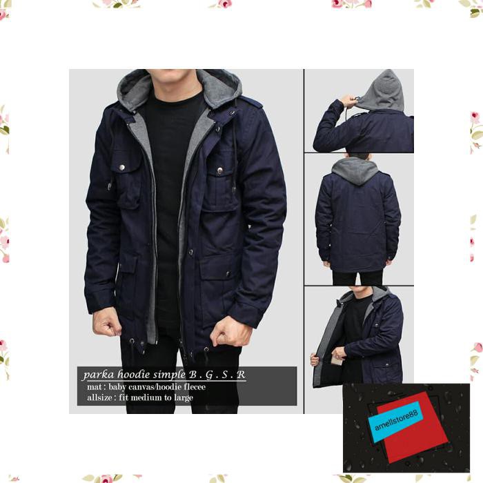 Jaket Pria parasut parka gunung ParkaBGSR Hoodie Simple Series WE286