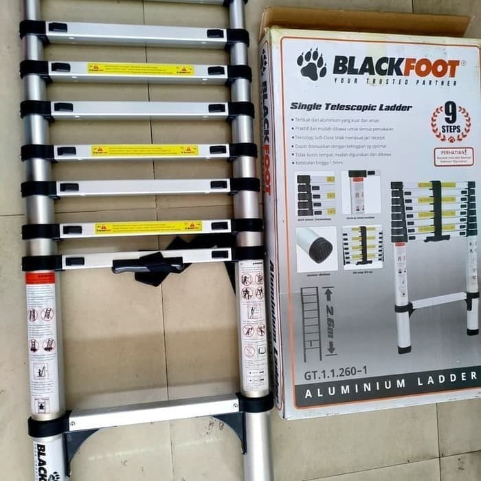 Blackfoot Tangga Lipat Aluminium Teleskopik 2.6M Single Telescopic