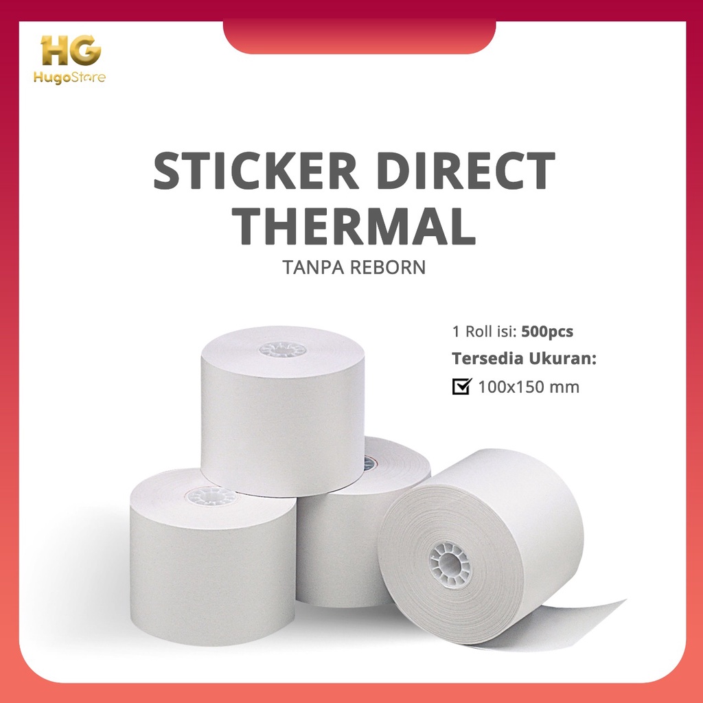 

KERTAS LABEL PRINTER BARCODE 100 x 150 mm STIKER A6 THERMAL ISI 500PCS