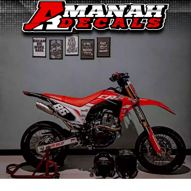 Decal Crf Merah Putih Terbaru Full Body Keren Super Glossy Sticker Crf 150 L Keren