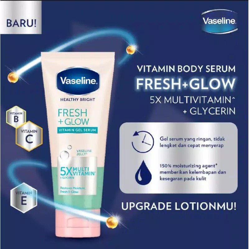 Vaseline Healthy Bright Vitamin Body Serum 180ml - Fresh Glow, Soft Glow, Firm Glow