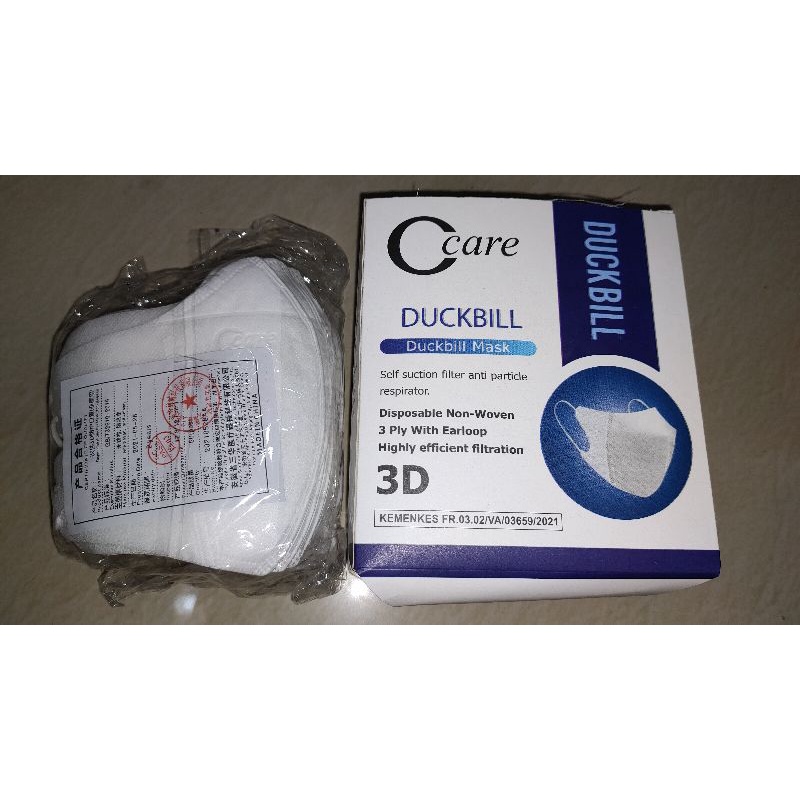 Masker DUCKBILL Ccare 3ply &amp; 4ply isi 50pcs &amp; isi 10pcs EMBOSS