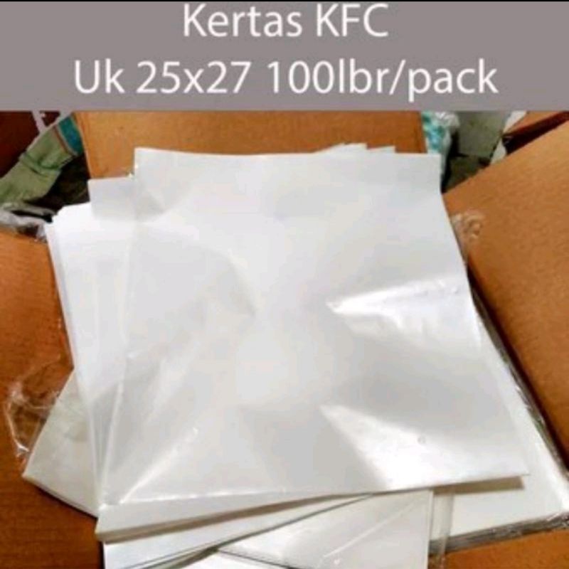 

KERTAS KFC - KERTAS BURGER - KERTAS NASI PUTIH 100pcs