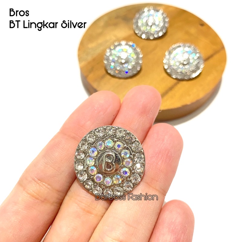 (part 1) Bros Jilbab / Bros Bahu / Bros Dada / Bros Dagu / Bros Kecil / Brooch / Bros Pin / Bros Mewah / Bros Premium / Bros Mutiara / bros button / bros B-Kcl-BT Lingkar Slver