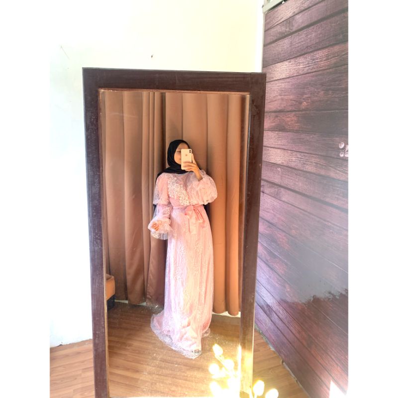 DRESS PRINCESS MAXI GOWN ORIGINAL IMPORT  FULL FURING VIVORIE BRANDED