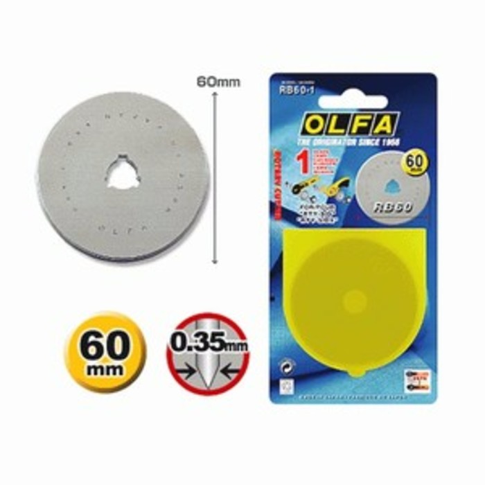 

Pisau Refill Blade OLFA RB60-1 Untuk Rotary Cutter RTY-3/G RTY-3/DX