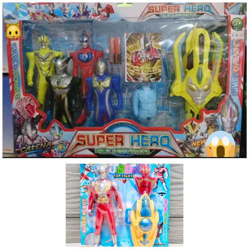 Robot ultraman set beserta pedang pencapit dan changer 967-13 / 699-35D