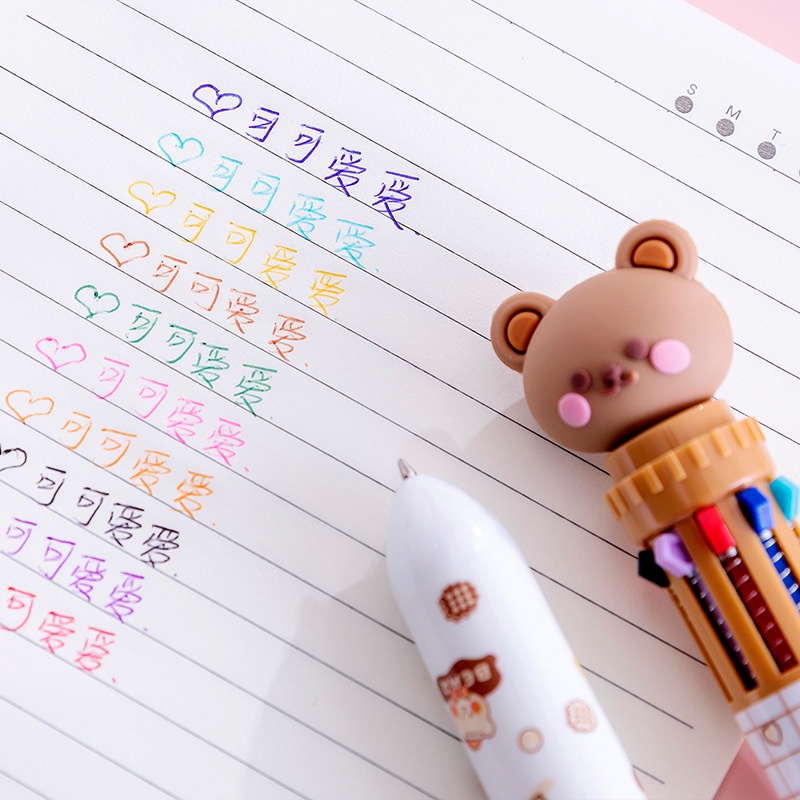 

COD 1 LUSIN PULPEN KARAKTER TEDDY BEAR10 WARNA / PULPEN WARNA WARNI BS