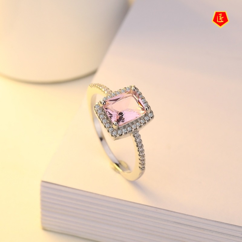 [Ready Stock]Multicolor Gems Ring 925 Silver Simple Elegant