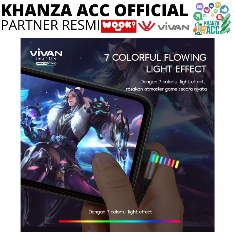 KHANZAACC Kabel Data Gaming VIVAN BWL100 / BWL100S LIGHTNING 2,4A