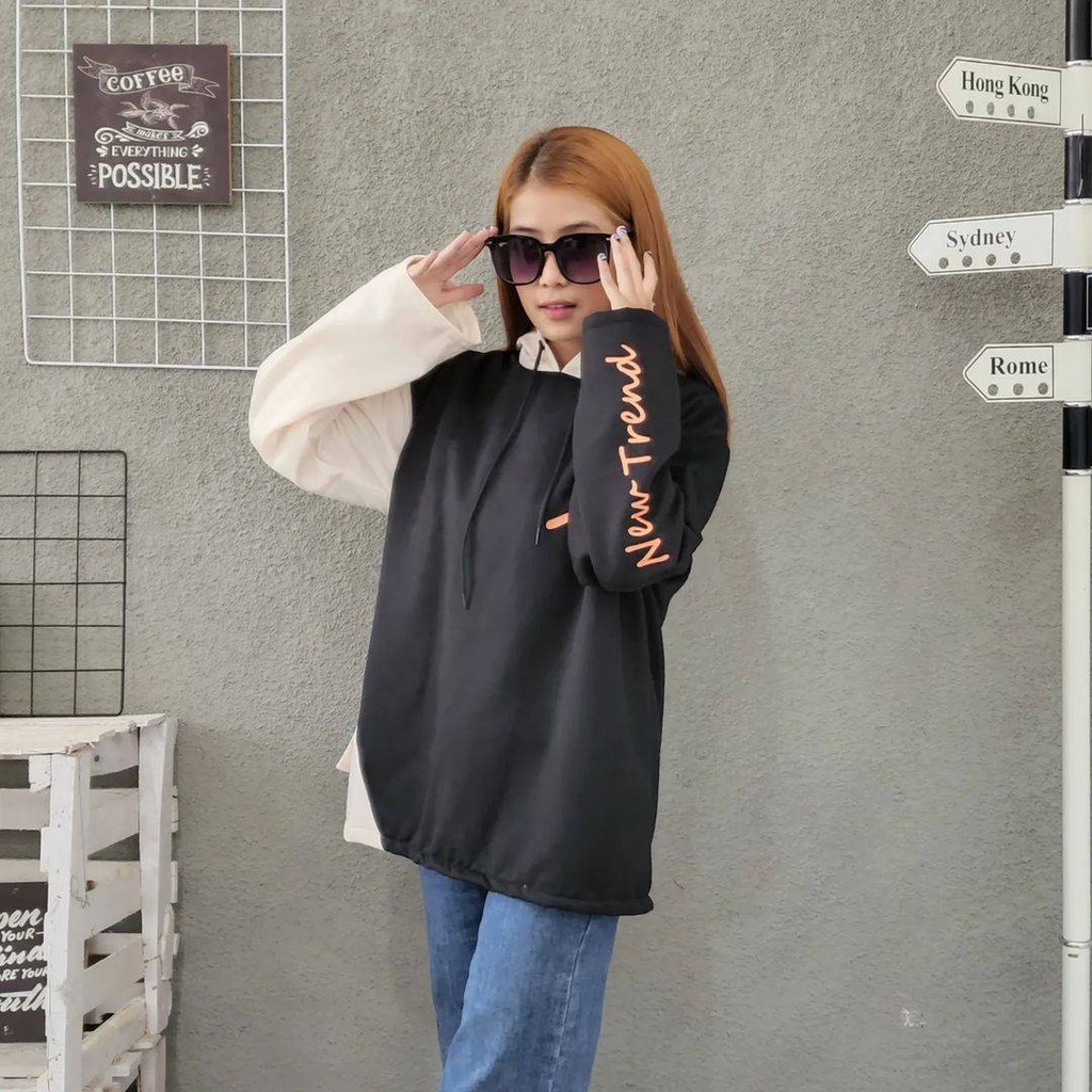 TREND X NEW Hoodie Sweater Jacket Oversize Pria Wanita Atasan Outerwear Kekinian Model Kasual Fashionable Korean Style Jacket