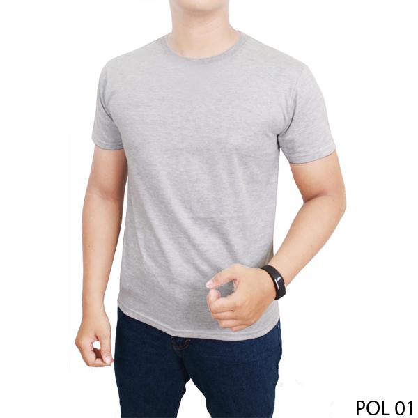 Kaos Polos Abu Tua Katun Combed - POL 01