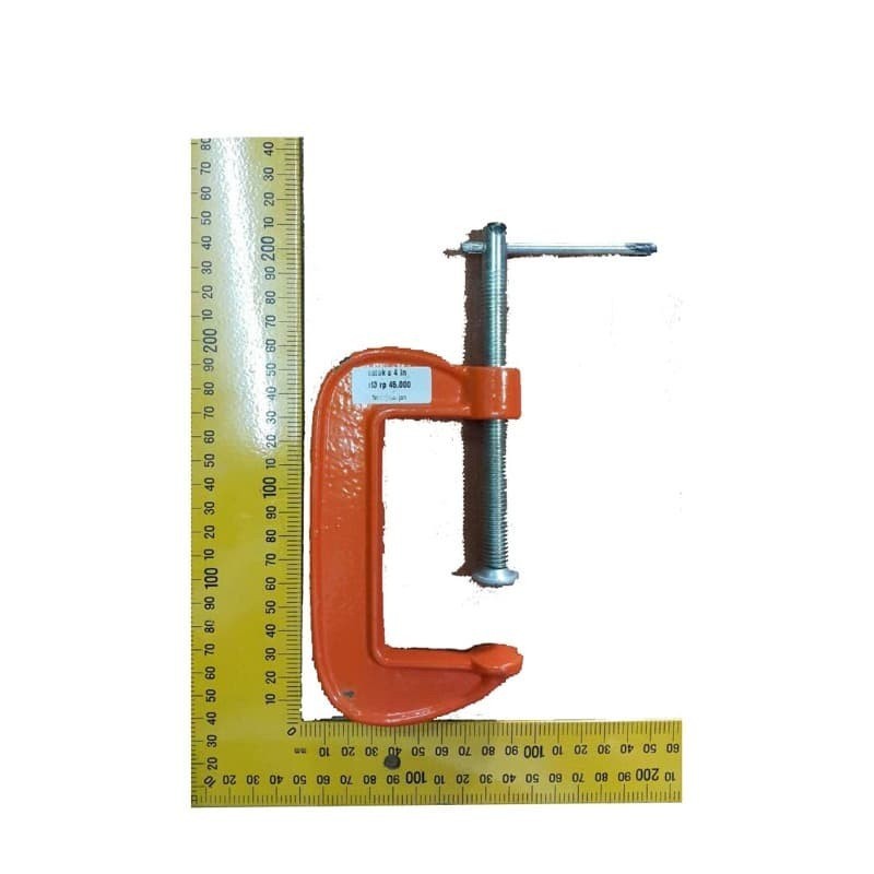 Clamp C 4 inch Catok 4&quot; Klem G 4 dim jepit Las Besi Kayu 4inch 100mm 10 cm 100 mm 4 inci 10cm 4inci
