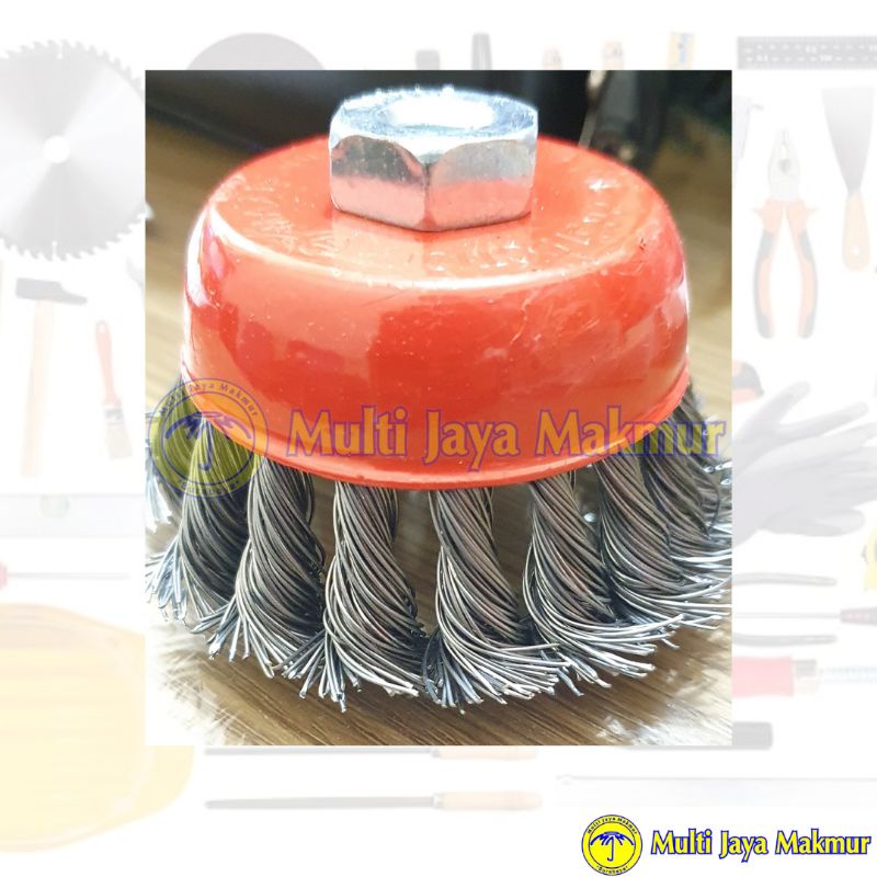 Sikat Kawat Mangkok / Cup Brush 3&quot; mdl kepang