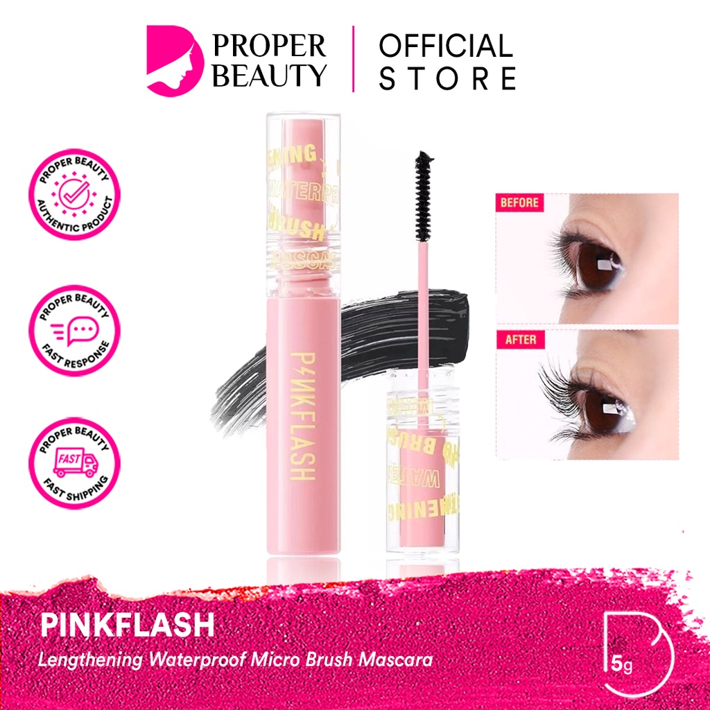 PINKFLASH Lengthening Waterproof Micro Brush Mascara China / Lasting Matte Lipcream Glossy Lipgloss 