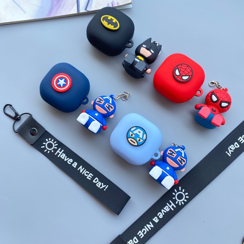 Soft Case Pelindung Headset Motif Marvel Batman Spiderman Untuk Samsung Buds Pro