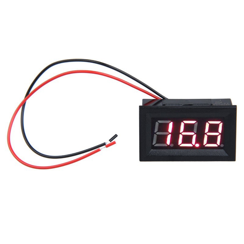 Voltmeter Digital Lengkap Frame 4.5-30V DC Dua Kabel (LED Merah)