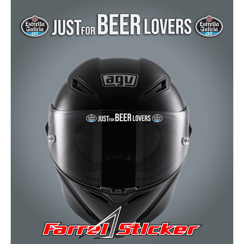 stiker visor sticker ESTRELLA GALICIA 0,0 JUST FOR BEER LOVERS