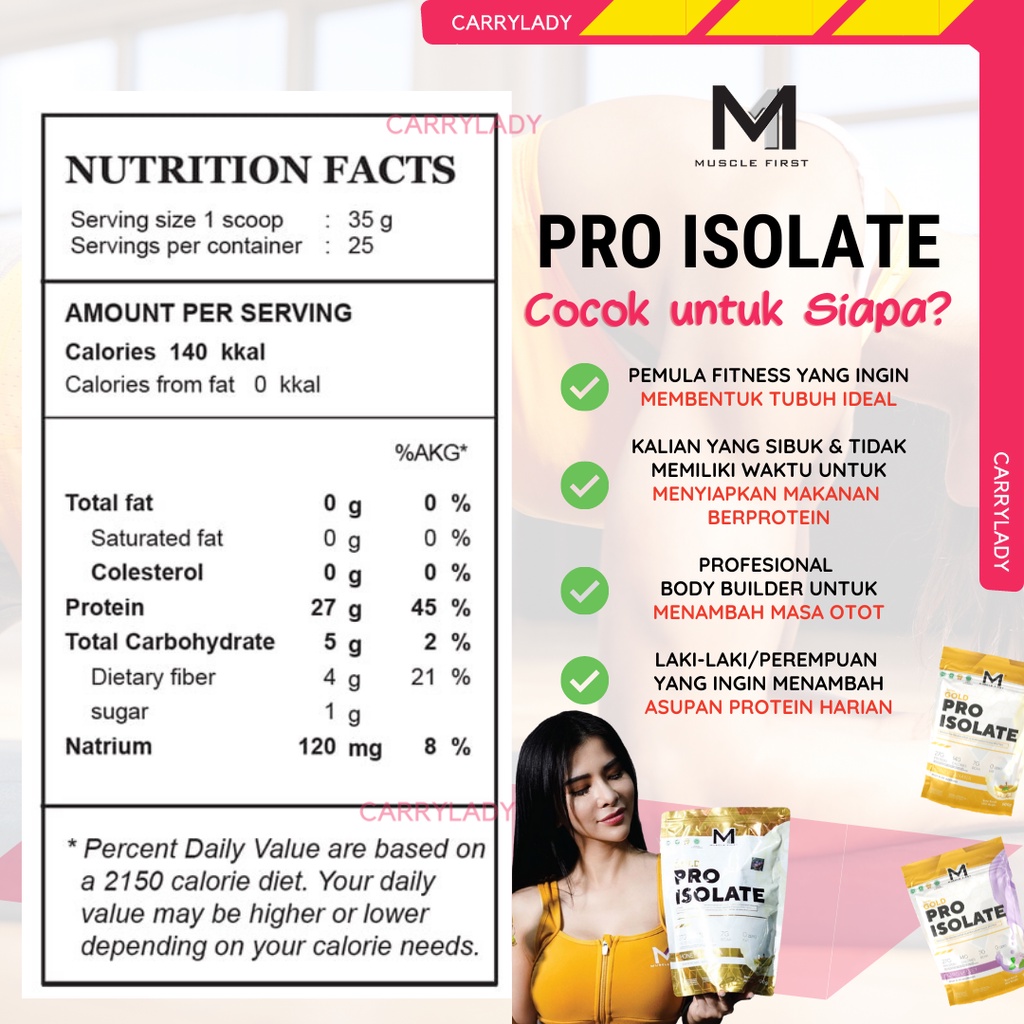 M1 PRO ISOLATE 2 LBS 2LBS MUSCLE FIRST PROTEIN PROISOLATE DIET HALAL BPOM WHEY PROWHEY