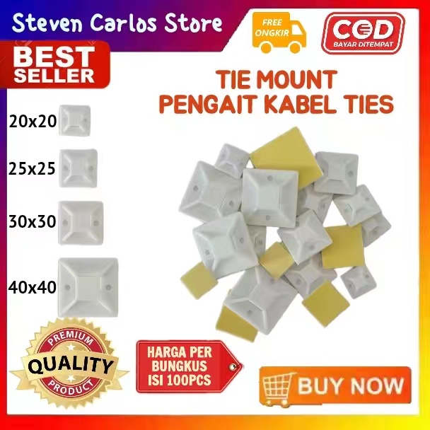 Tie Mount Kabel Tie Mount Pengikat/Pengait Kabel Tie