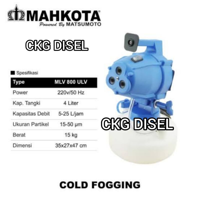 ULV Cold Fogger MAHKOTA MLV 800 / Fogging Sprayer Elektrik