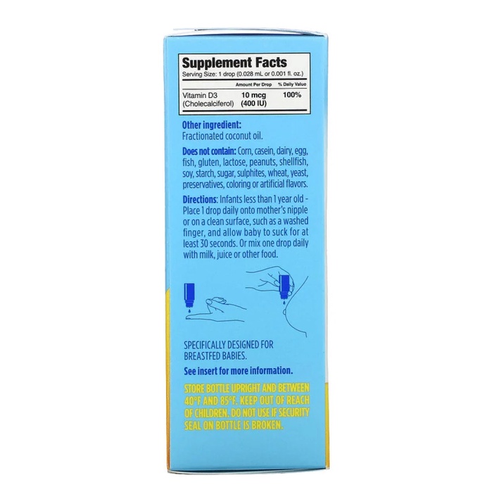 Ddrops Baby Vitamin D3 Drop 400IU 2.5ml Vit D3 400 Tetes Bayi ORI USA