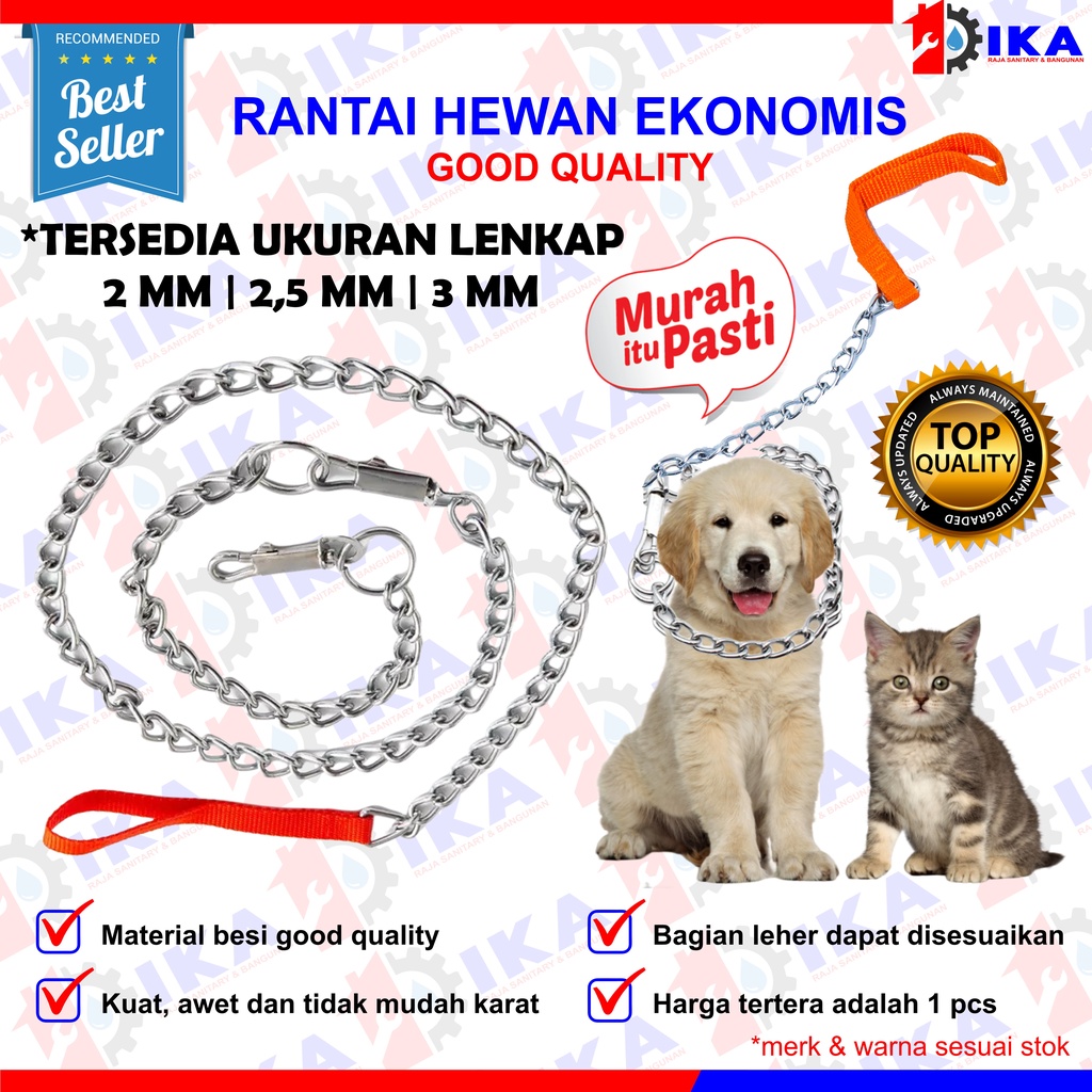 RANTAI HEWAN BINATANG PELIHARAAN ANJING KUCING KELINCI TERNAK KALUNG PENGAMAN KALEP TERMURAH