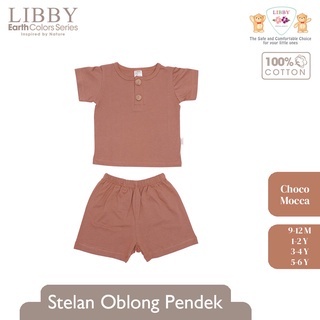 LIBBY FAVE SERIES Earth Color Setelan Oblong Baju Pendek Celana Pendek Baju Bayi Pakaian anak 9 Bulan - 4 Tahun